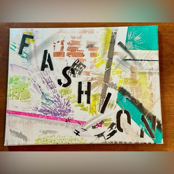 Original Art Abstract Street Art Style Fashion Acrylic on Canvas 11x14 - Picture 2 of 5